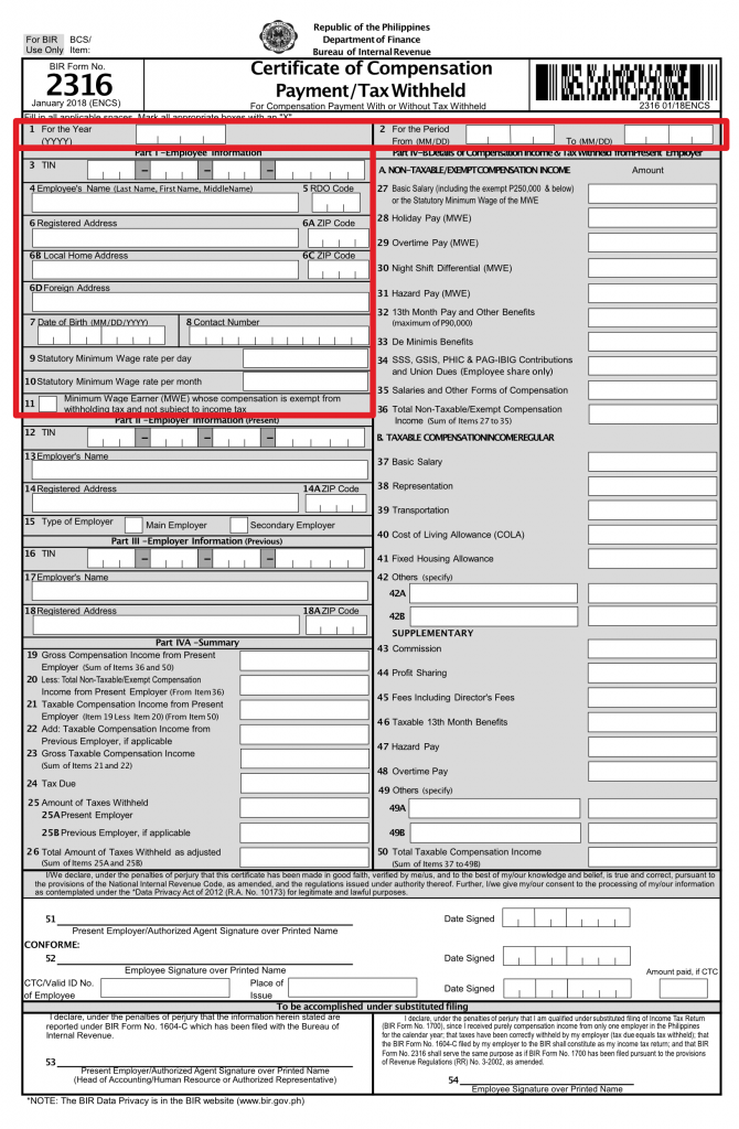 Ultimate Guide On How To Fill Out Bir Form 2316