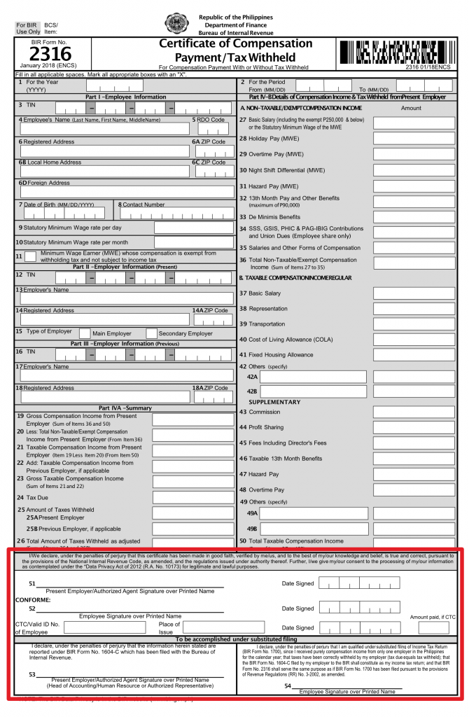 income tax return form 2316 Ultimate Guide on How to Fill Out BIR Form 1 - FullSuite