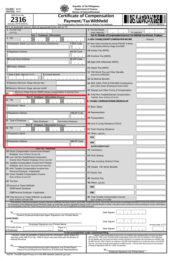 Ultimate Guide On How To Fill Out Bir Form 2316